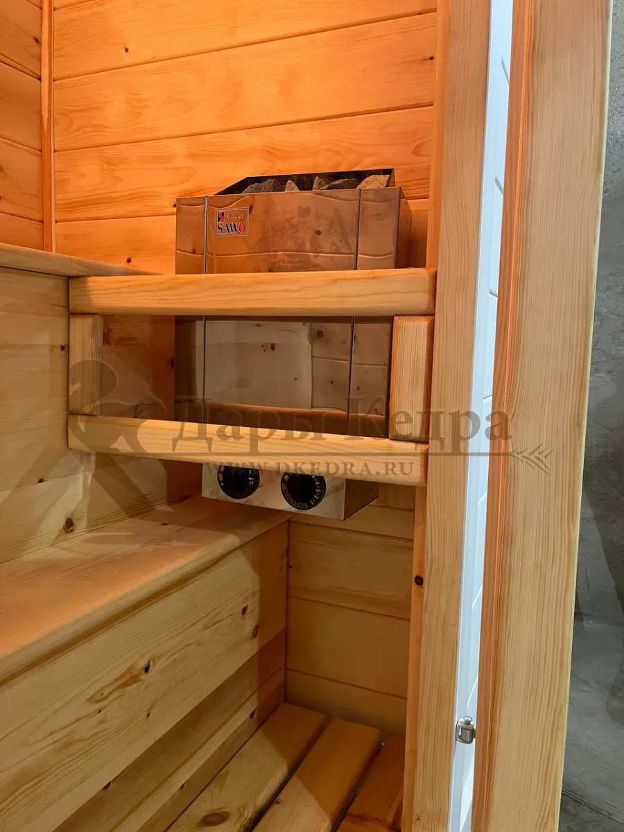 Одноместная финская сауна кабина из кедра с электрокаменкой